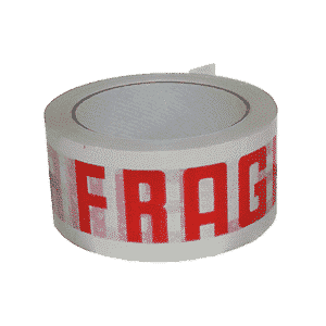 White & Red Fragile Packing Tape - 48mmx66m